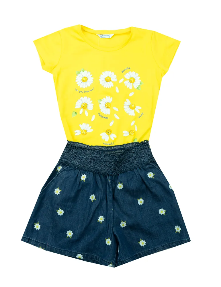 Mayoral Yellow Studded Daisy Tee