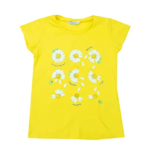Mayoral Yellow Studded Daisy Tee