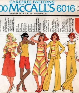 McCall's 6016 Womens Stretch Knit Jacket Top Skirt Shorts & Pants 1970s Vintage Sewing Pattern Sizes 8 - 12 UNCUT Factory Folded