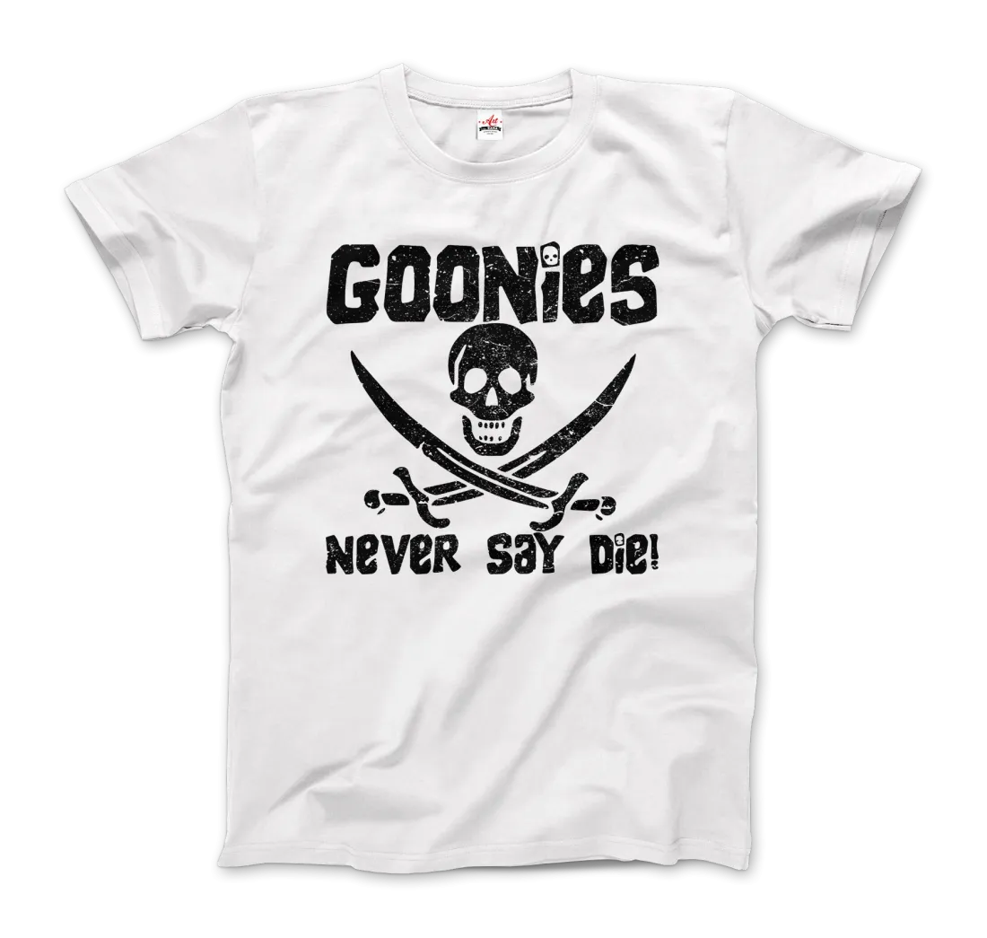 Men's & Women's The Goonies Never Say Die Distressed Design T-Shirt- 6 Colors