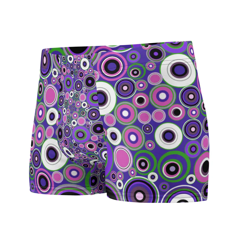 Mens Boxer Briefs | Purple 60s Circle Retro Design Shapes