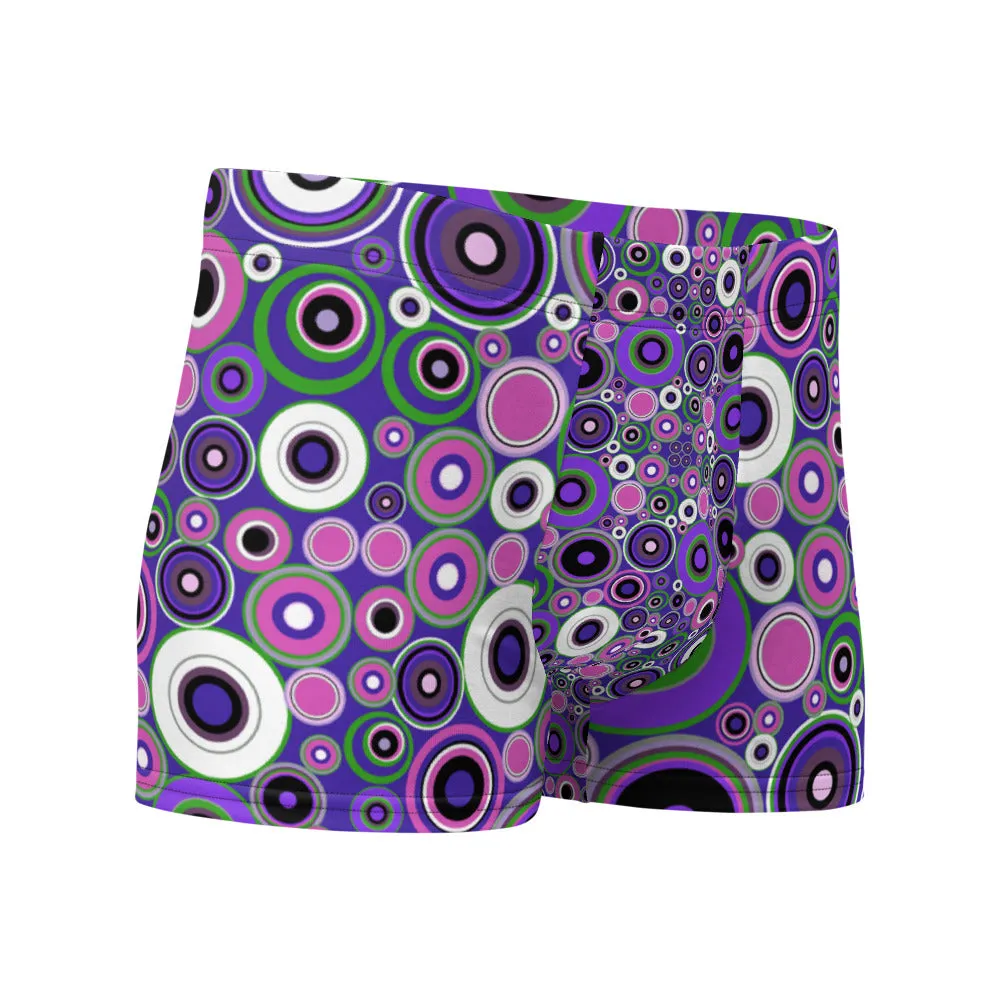 Mens Boxer Briefs | Purple 60s Circle Retro Design Shapes
