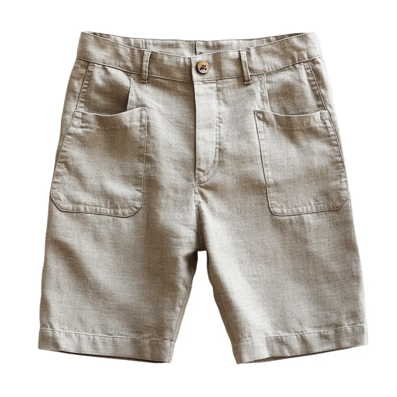 Men's Casual Comfortable Breathable Linen Blended Suit Shorts MTA3185C8M