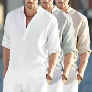 Men's Casual Stand Collar Loose Shirt