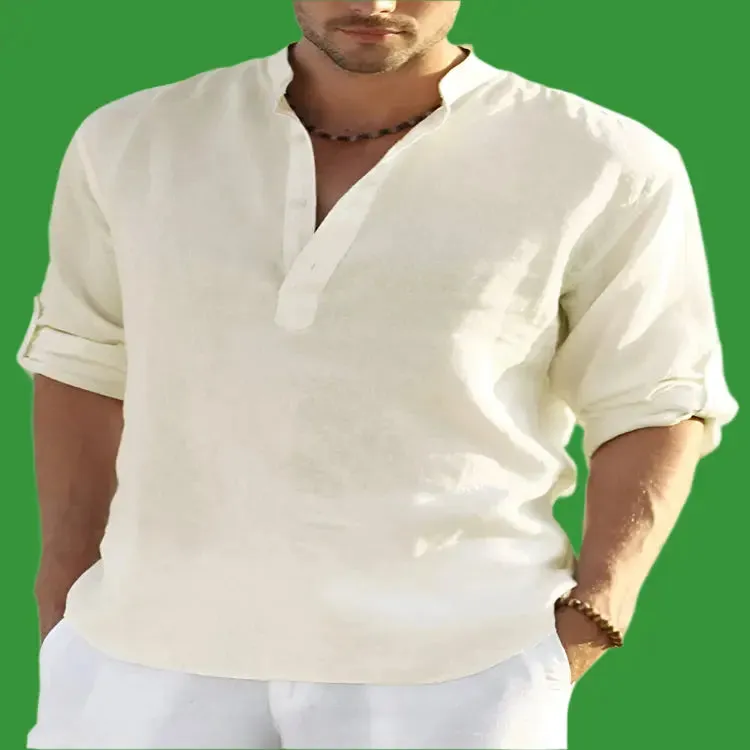 Men's Casual Stand Collar Loose Shirt