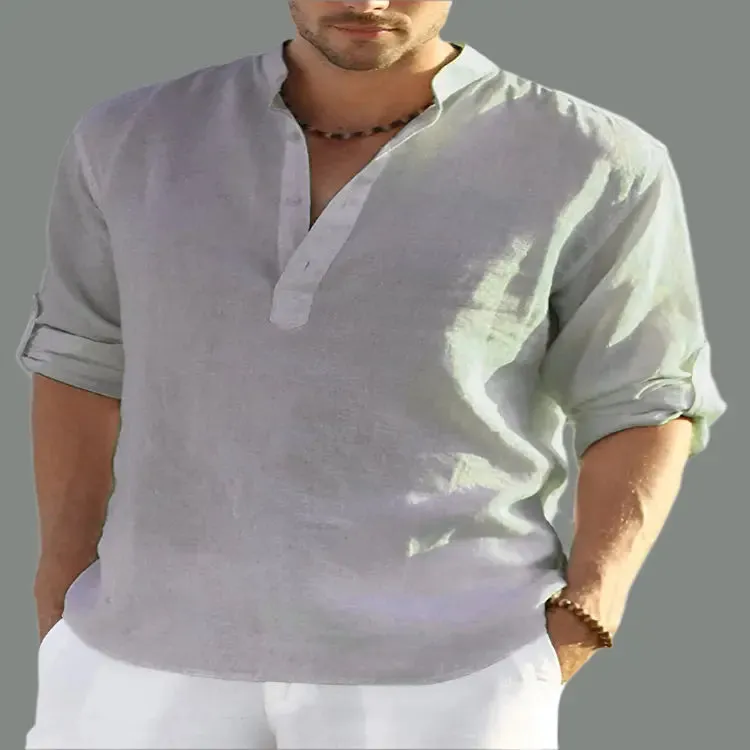 Men's Casual Stand Collar Loose Shirt