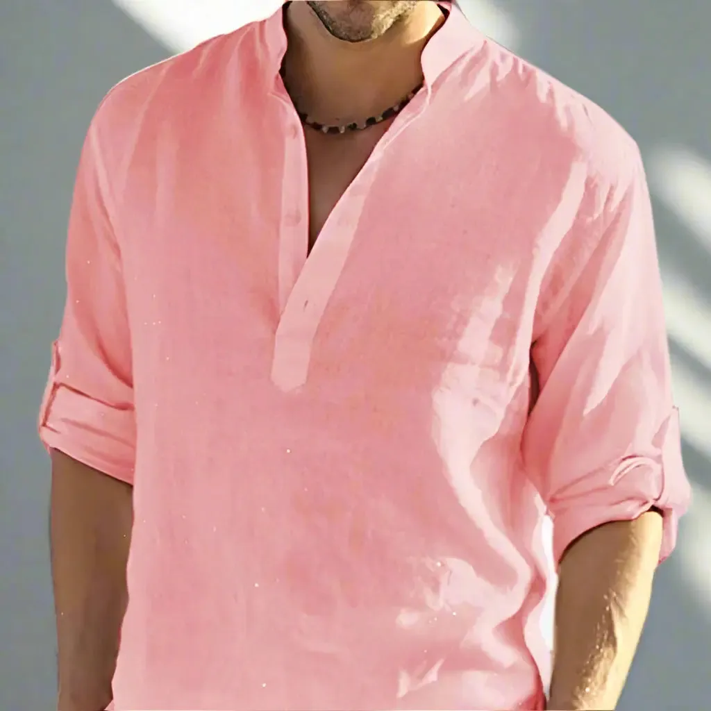 Men's Casual Stand Collar Loose Shirt