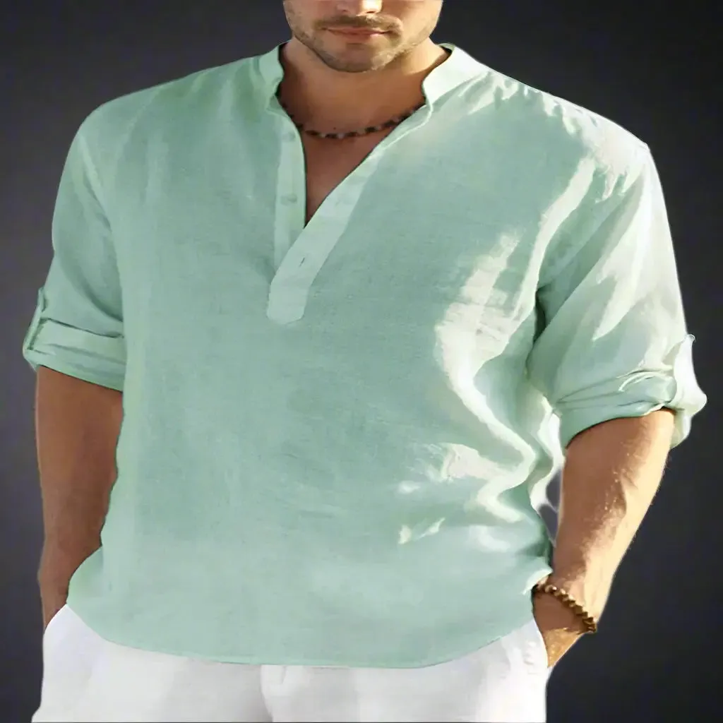 Men's Casual Stand Collar Loose Shirt
