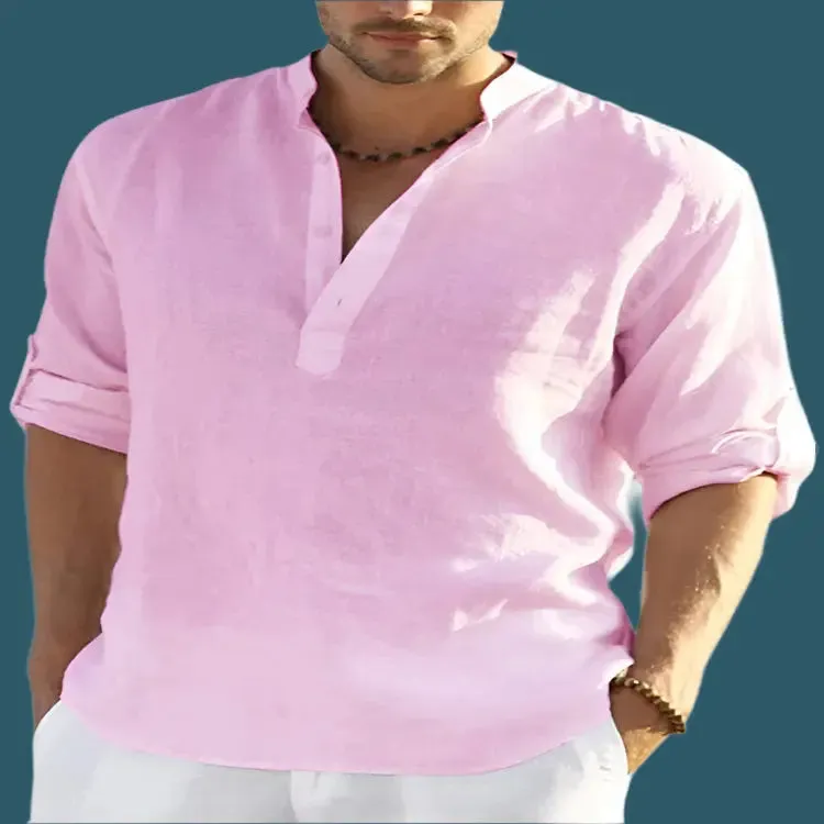 Men's Casual Stand Collar Loose Shirt