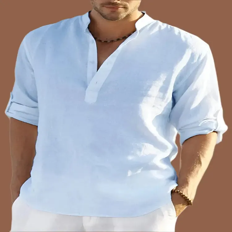 Men's Casual Stand Collar Loose Shirt