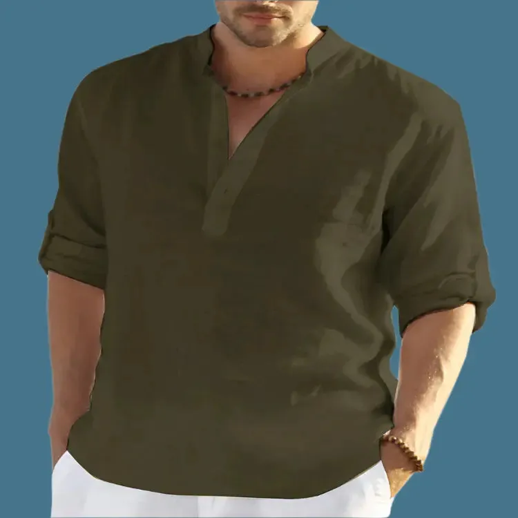 Men's Casual Stand Collar Loose Shirt