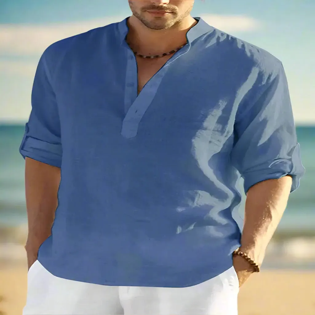 Men's Casual Stand Collar Loose Shirt