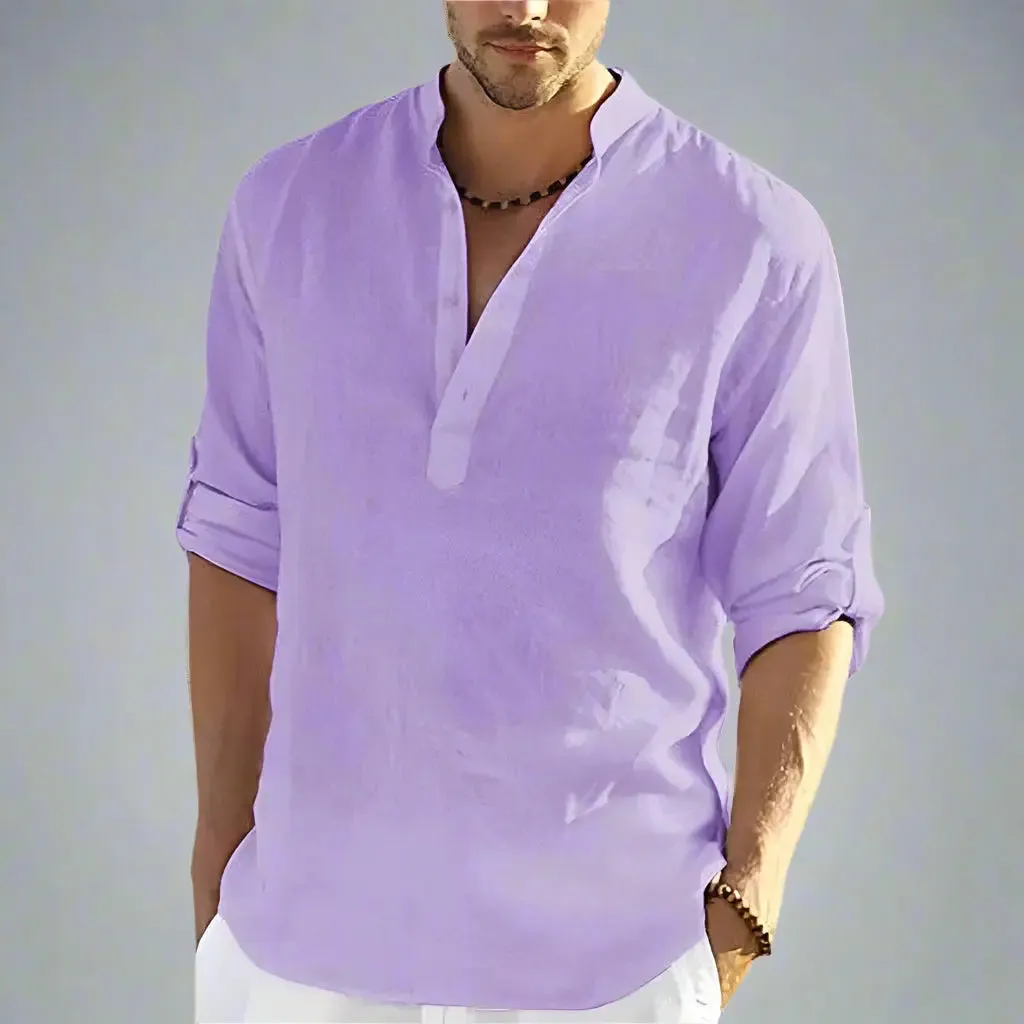 Men's Casual Stand Collar Loose Shirt