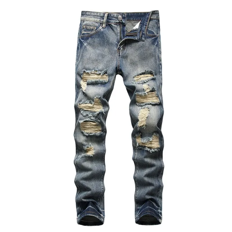 Men's Faded Denim Jeans