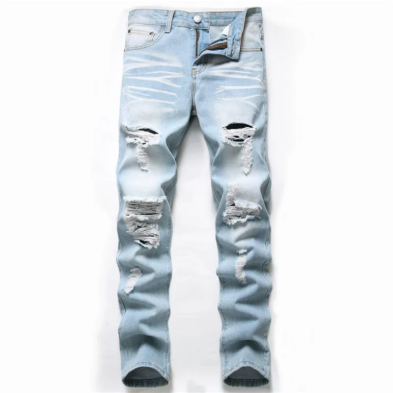 Men's Faded Denim Jeans