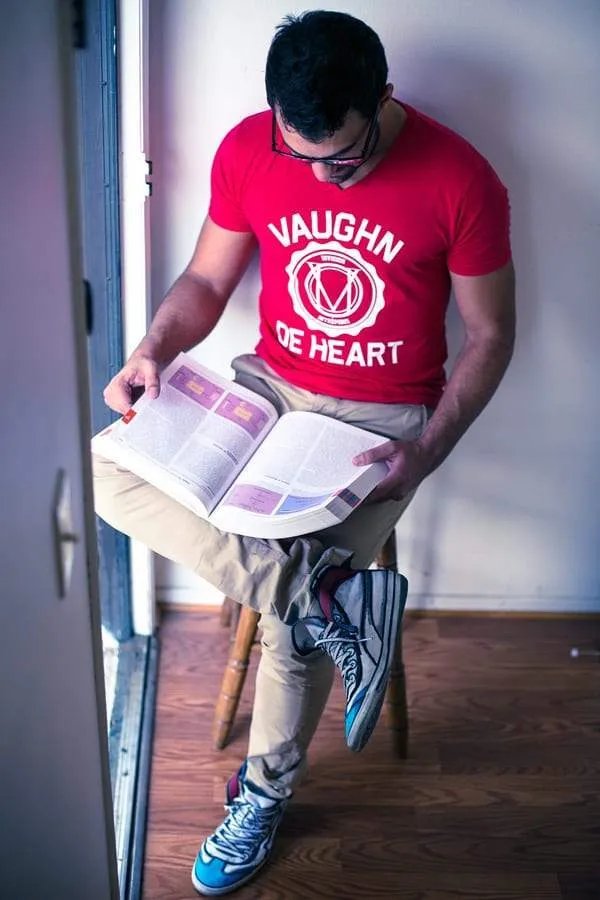 Men's - Institution Heather Red V-Neck T-Shirt