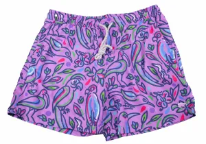 Men's Printed Swim Trunks - Birds of a Feather - Lilac