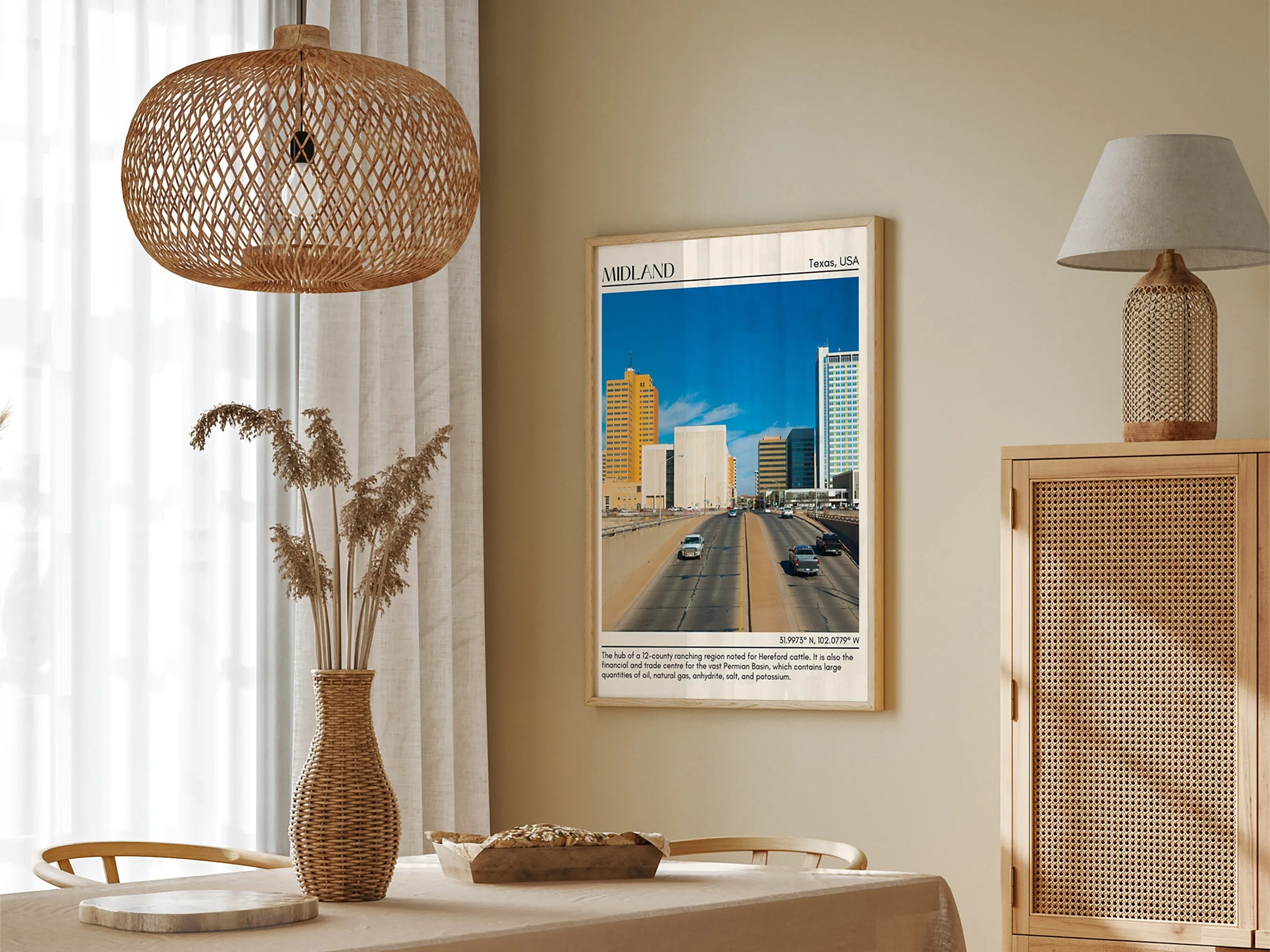 Midland Minimal Wall Art, Texas, USA