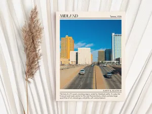 Midland Minimal Wall Art, Texas, USA