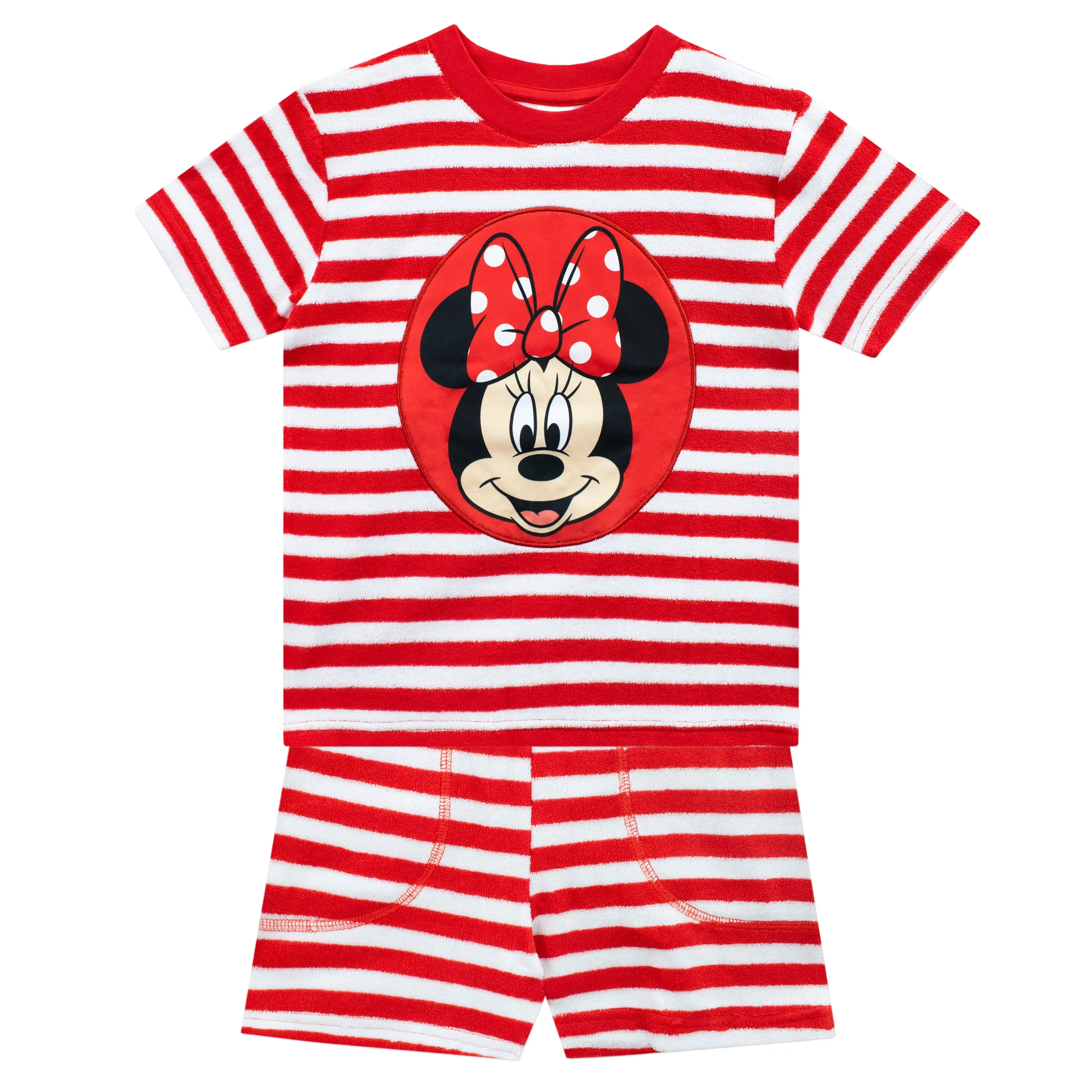 Minnie Mouse Girls Towelling T-Shirt and Shorts Set
