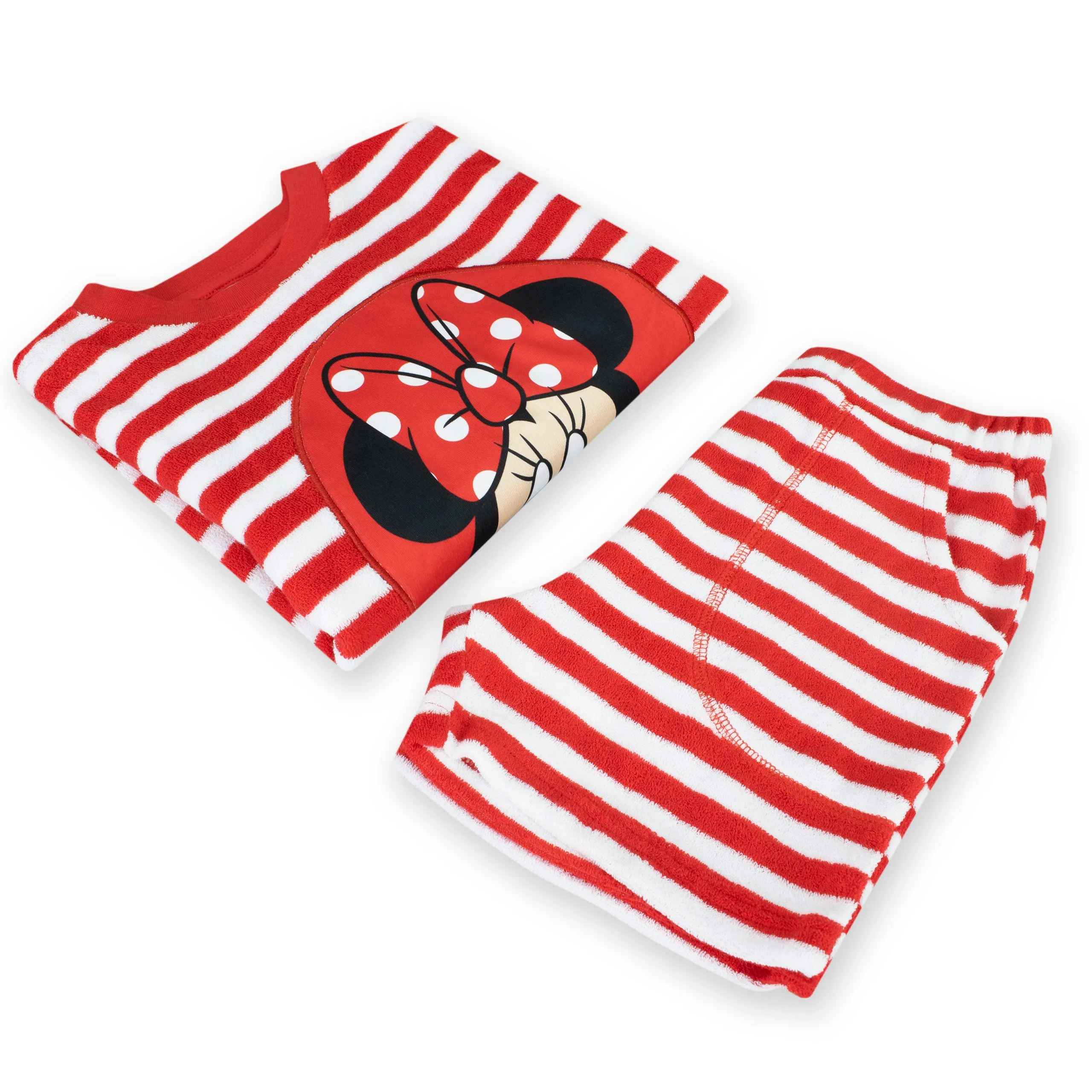 Minnie Mouse Girls Towelling T-Shirt and Shorts Set