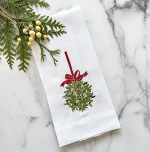 Mistletoe Ball Guest Towel White