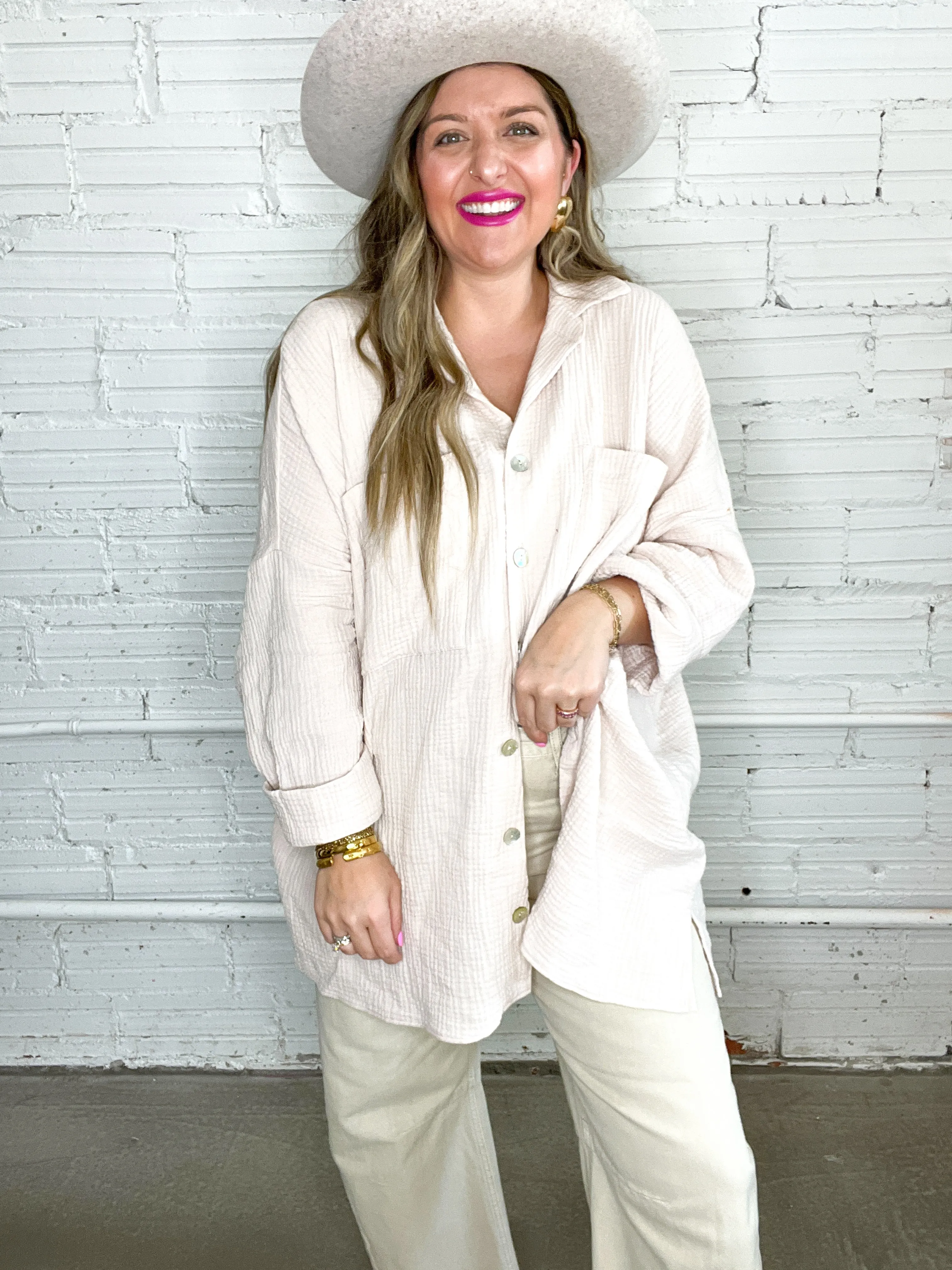 {Mumu} John's Buttons Down Shirt - Sand Gauze