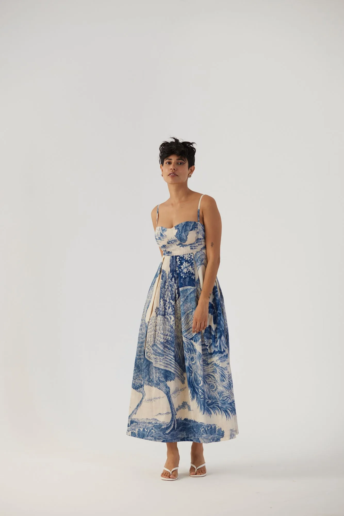 New Season Fall 24/Summer 25-Dress-Cotton Satin-Brallette-Morni White-YAMBB08-Fashion Edit Yam