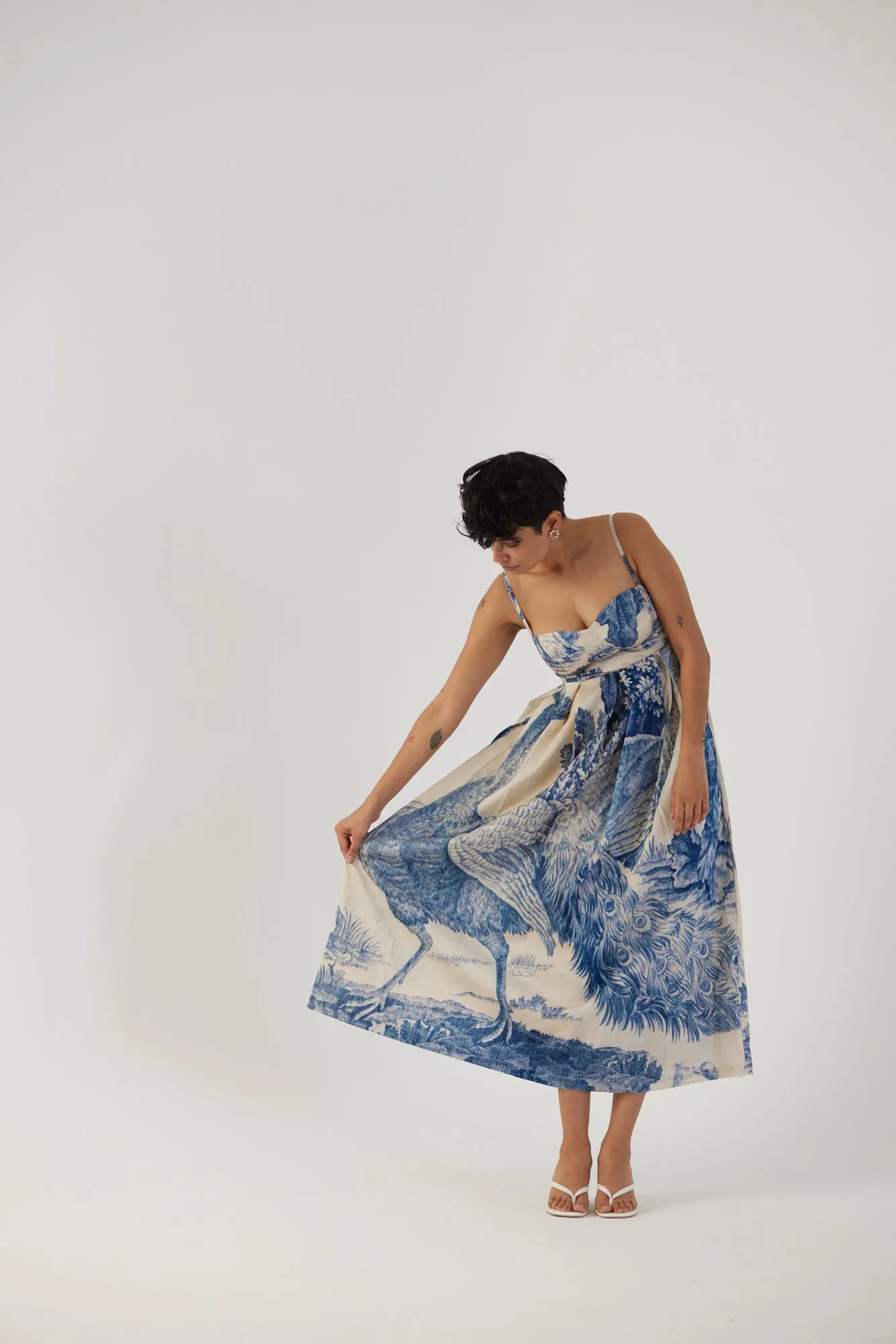 New Season Fall 24/Summer 25-Dress-Cotton Satin-Brallette-Morni White-YAMBB08-Fashion Edit Yam