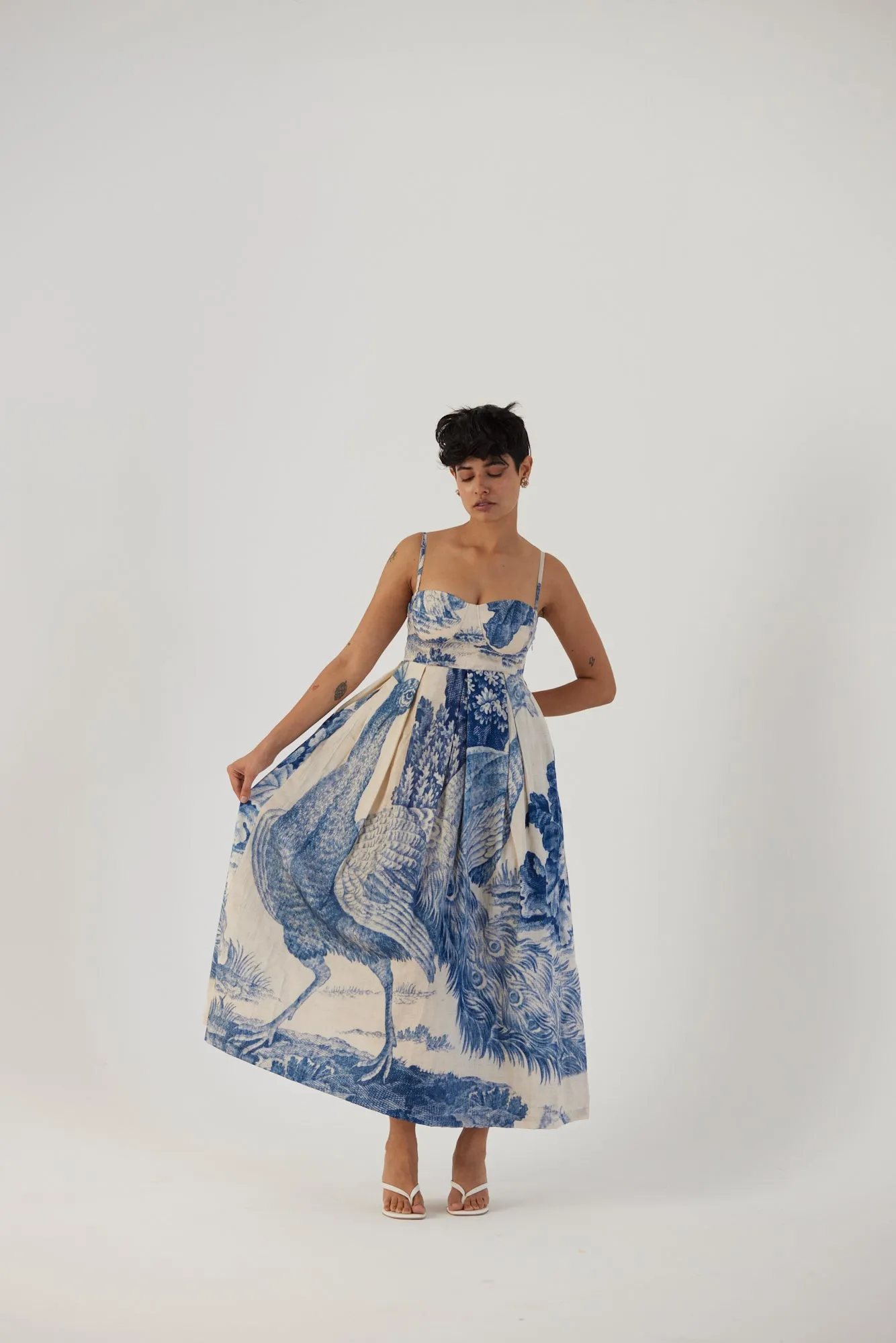 New Season Fall 24/Summer 25-Dress-Cotton Satin-Brallette-Morni White-YAMBB08-Fashion Edit Yam