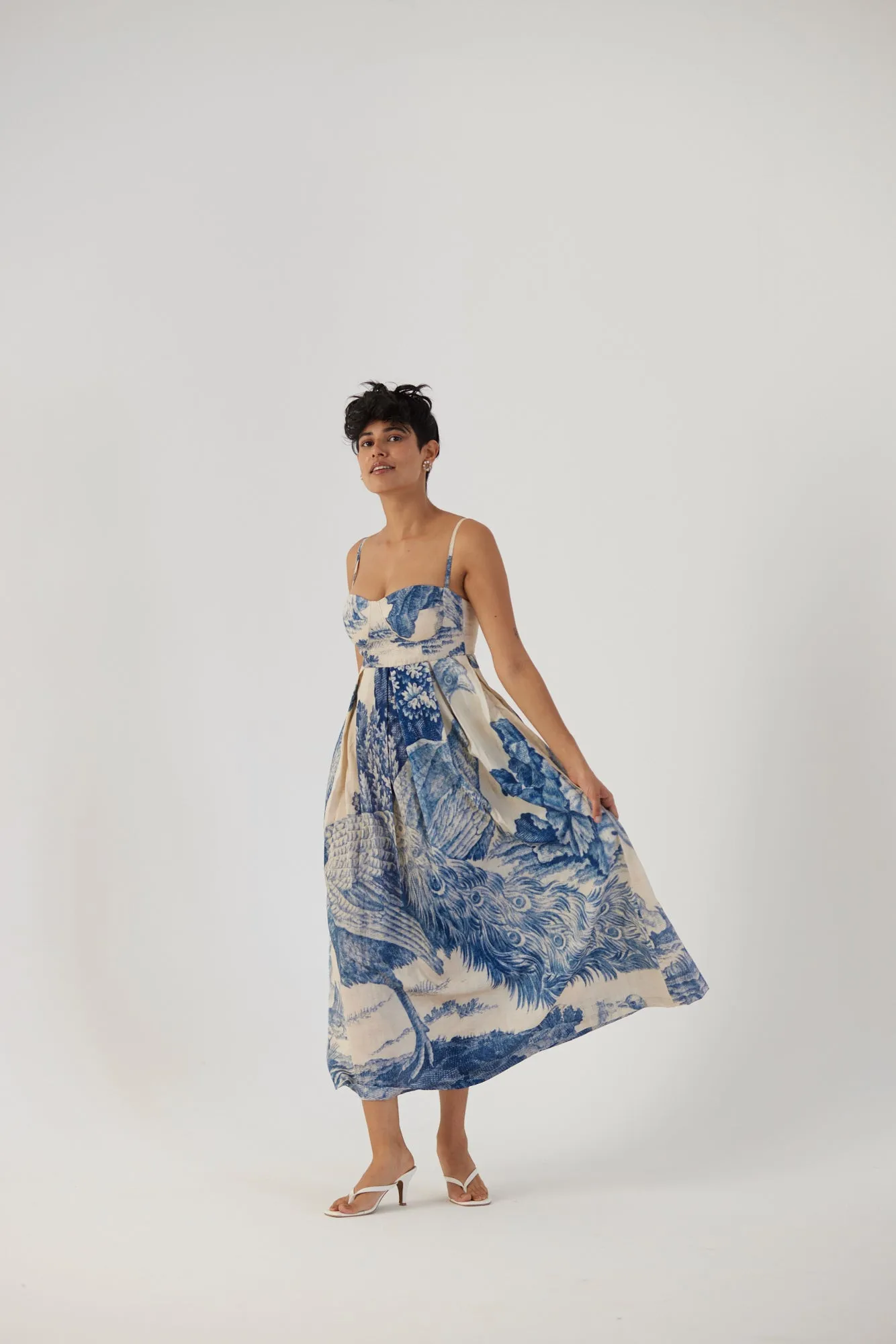 New Season Fall 24/Summer 25-Dress-Cotton Satin-Brallette-Morni White-YAMBB08-Fashion Edit Yam