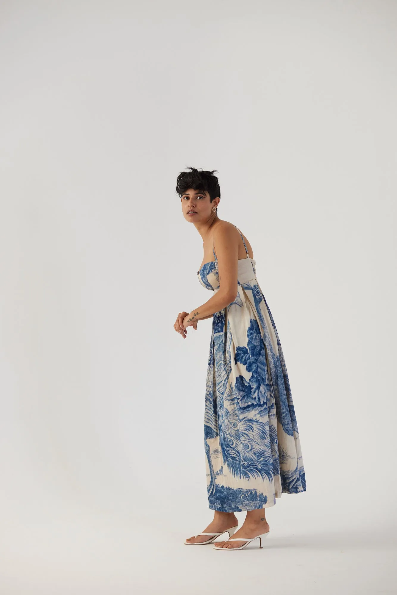 New Season Fall 24/Summer 25-Dress-Cotton Satin-Brallette-Morni White-YAMBB08-Fashion Edit Yam