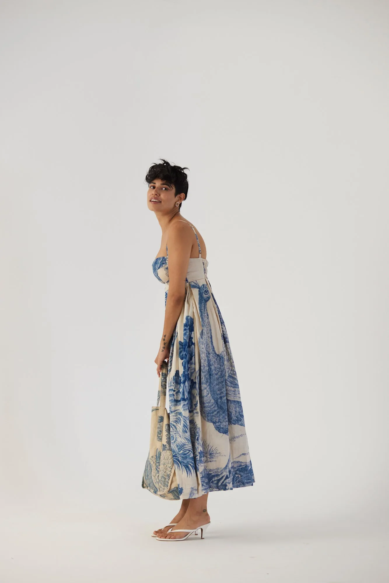 New Season Fall 24/Summer 25-Dress-Cotton Satin-Brallette-Morni White-YAMBB08-Fashion Edit Yam