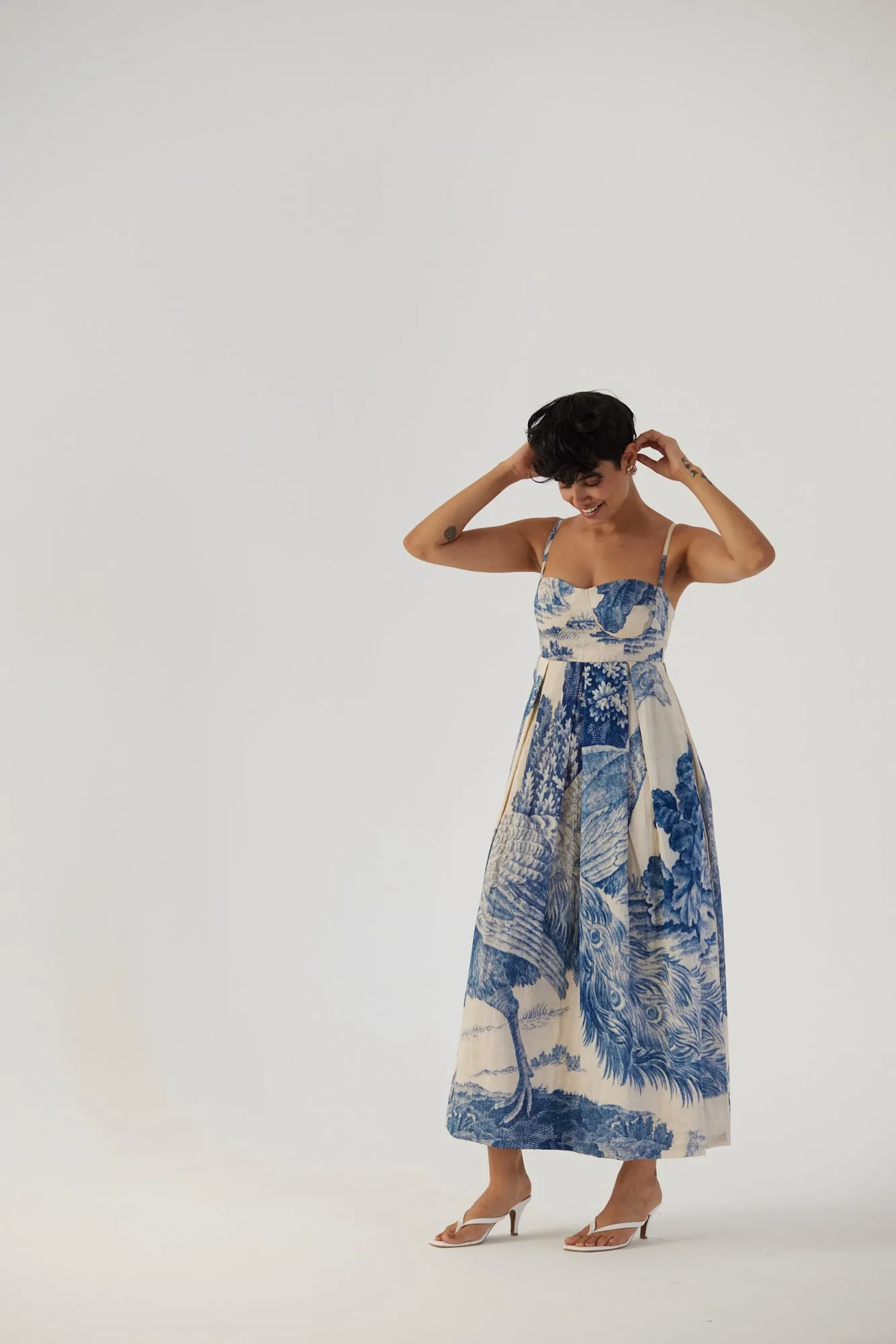 New Season Fall 24/Summer 25-Dress-Cotton Satin-Brallette-Morni White-YAMBB08-Fashion Edit Yam