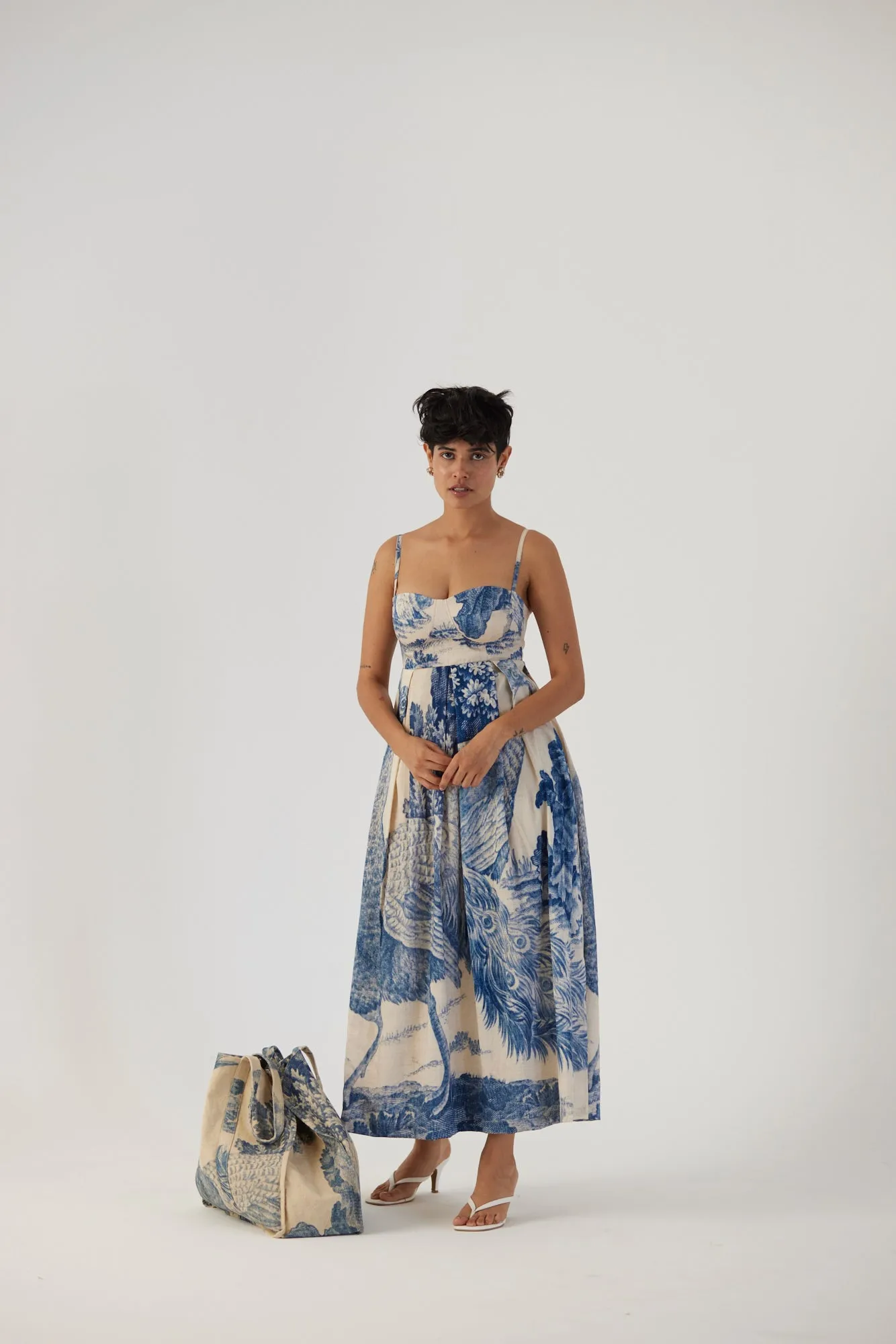 New Season Fall 24/Summer 25-Dress-Cotton Satin-Brallette-Morni White-YAMBB08-Fashion Edit Yam
