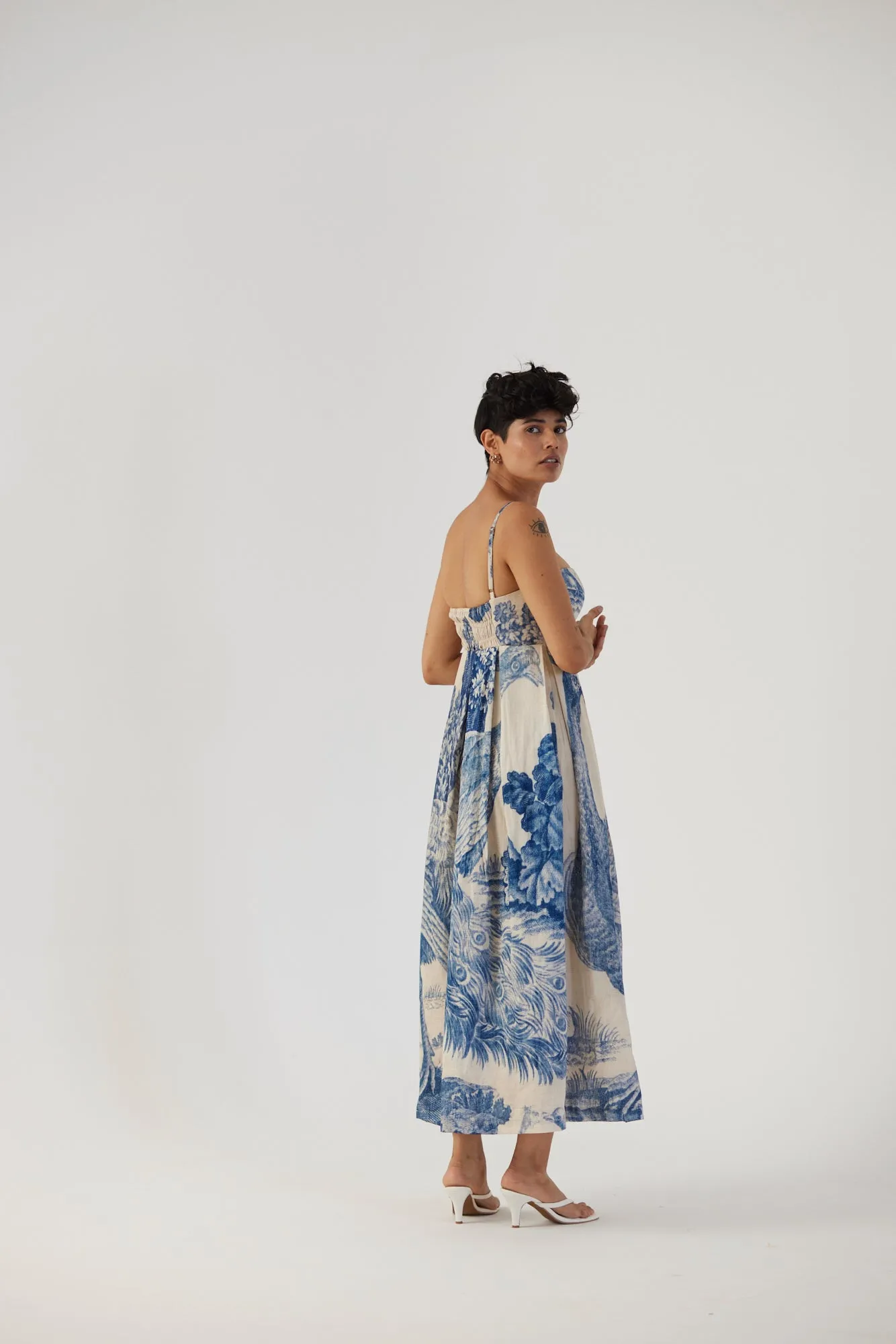 New Season Fall 24/Summer 25-Dress-Cotton Satin-Brallette-Morni White-YAMBB08-Fashion Edit Yam