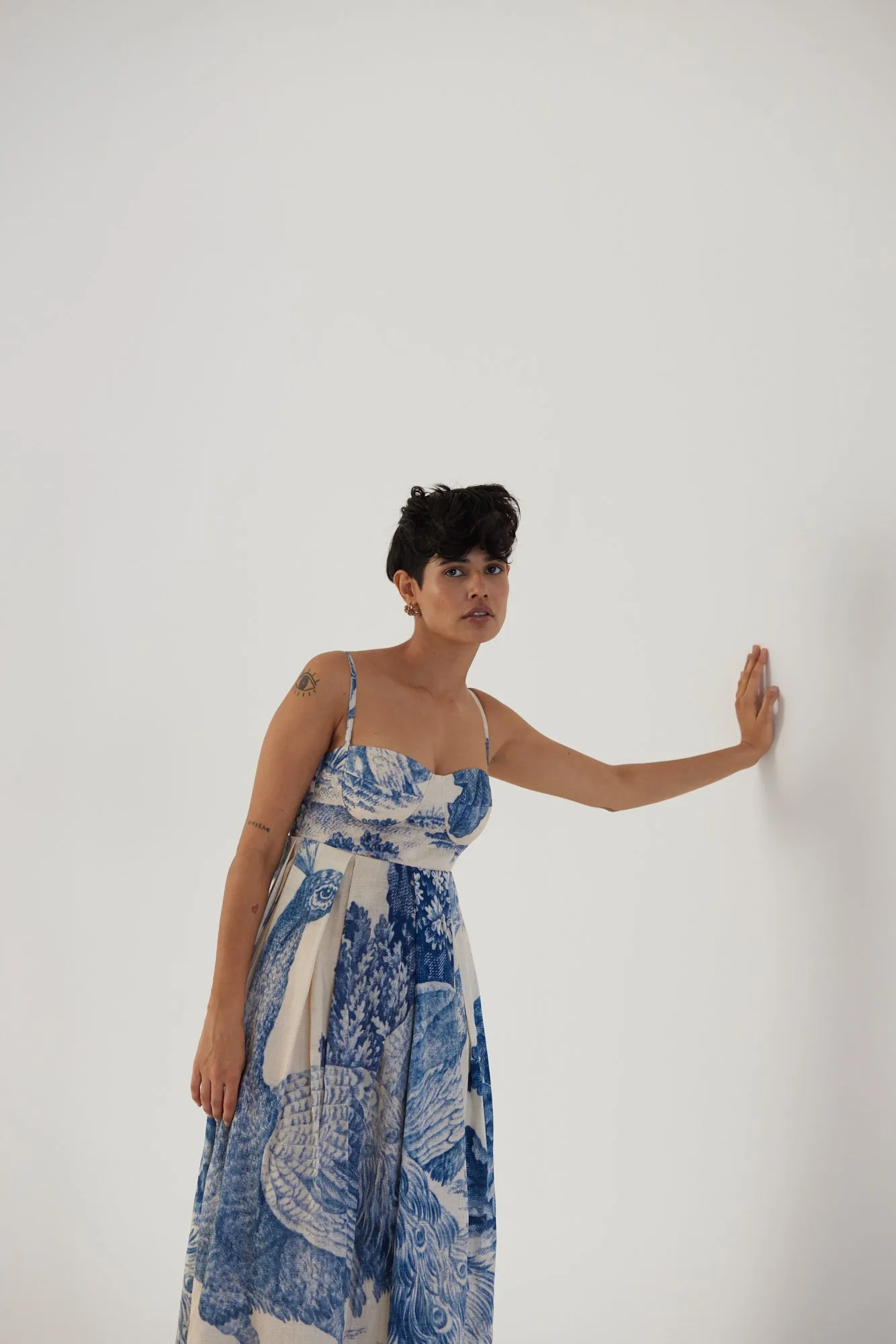 New Season Fall 24/Summer 25-Dress-Cotton Satin-Brallette-Morni White-YAMBB08-Fashion Edit Yam