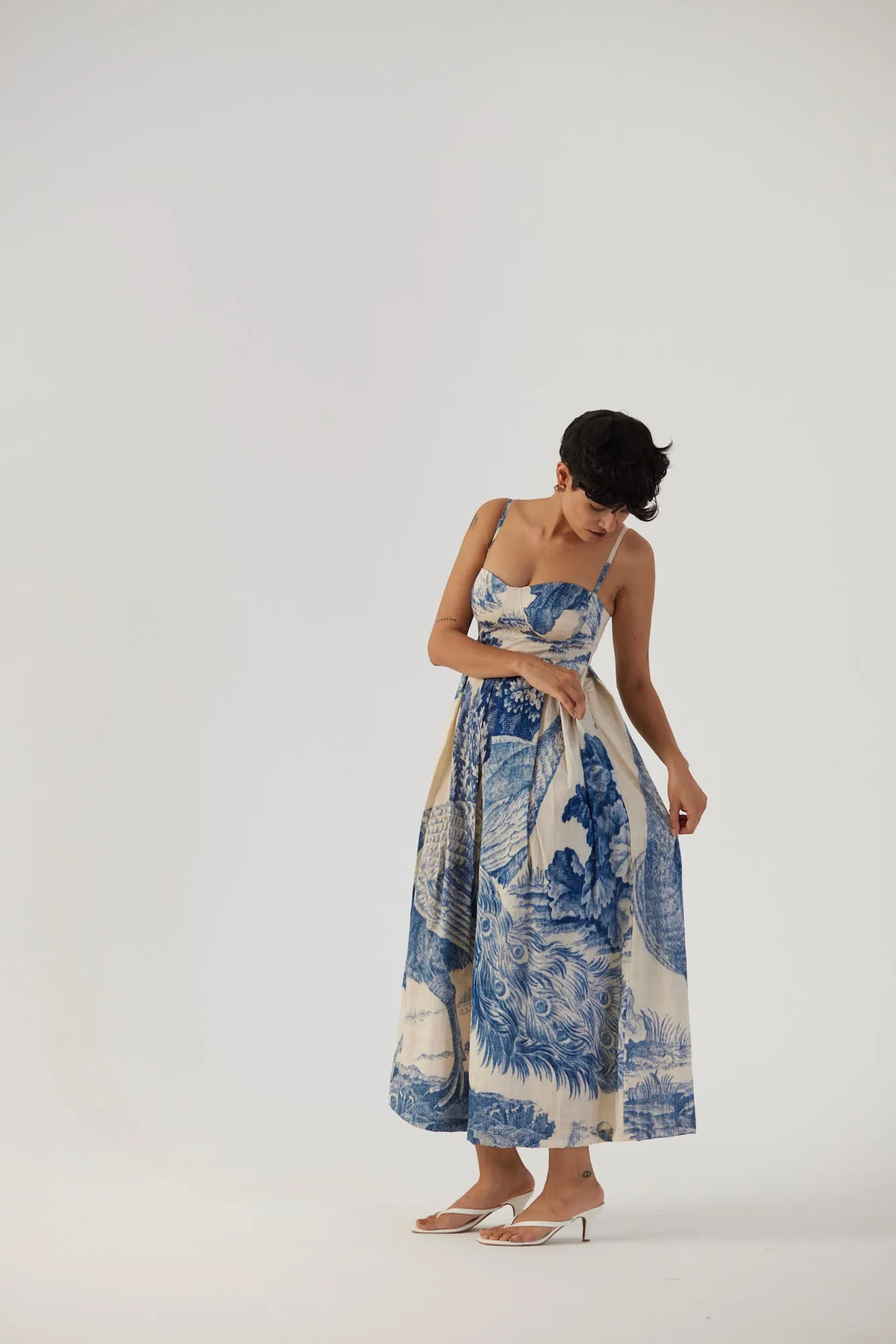 New Season Fall 24/Summer 25-Dress-Cotton Satin-Brallette-Morni White-YAMBB08-Fashion Edit Yam