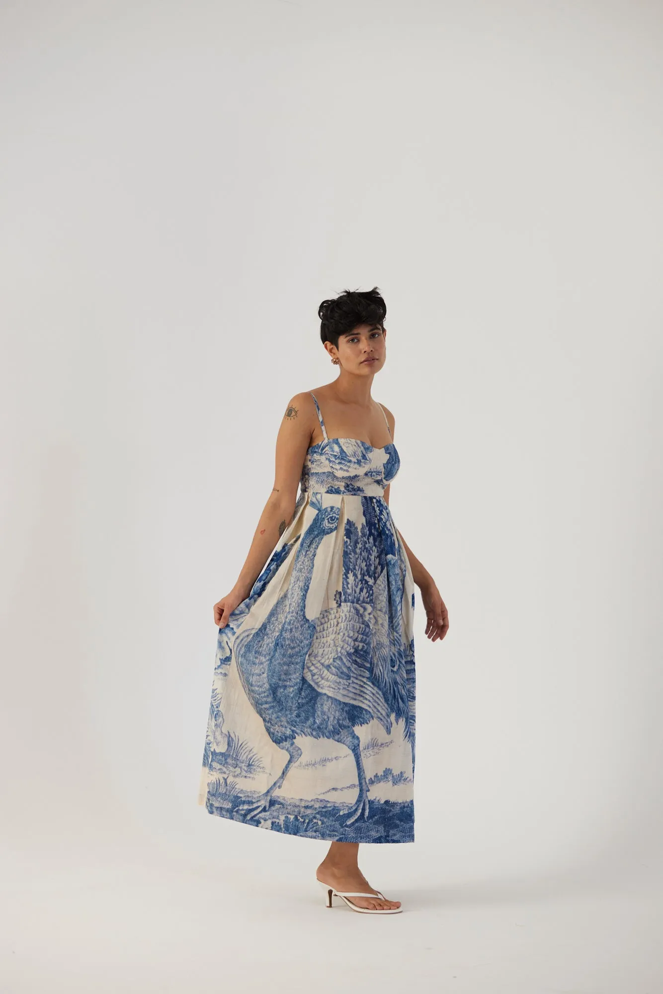 New Season Fall 24/Summer 25-Dress-Cotton Satin-Brallette-Morni White-YAMBB08-Fashion Edit Yam
