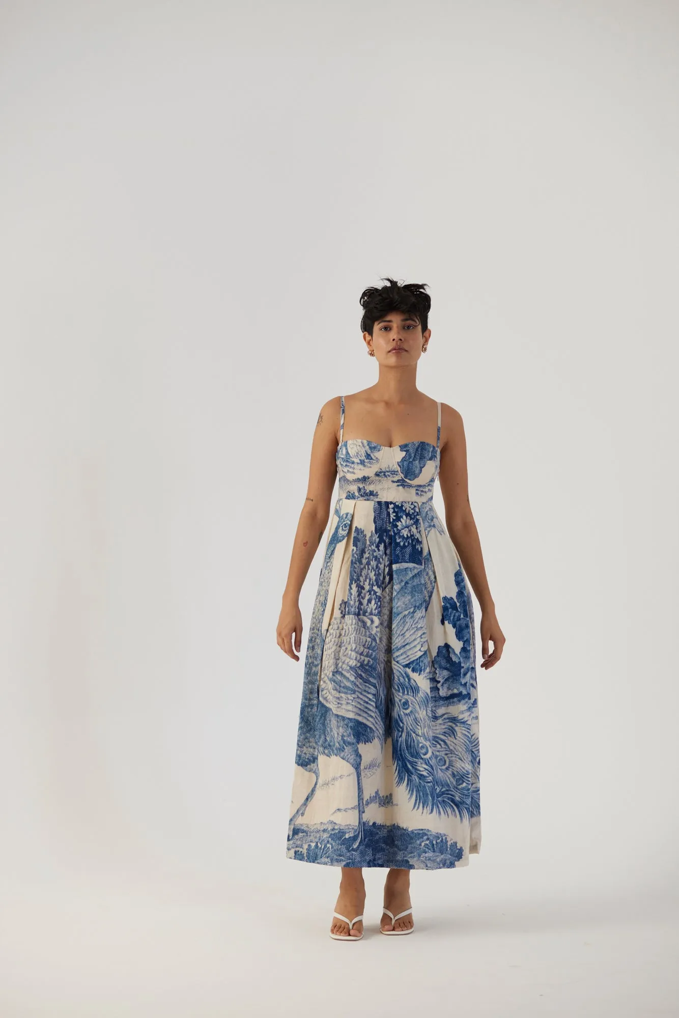 New Season Fall 24/Summer 25-Dress-Cotton Satin-Brallette-Morni White-YAMBB08-Fashion Edit Yam