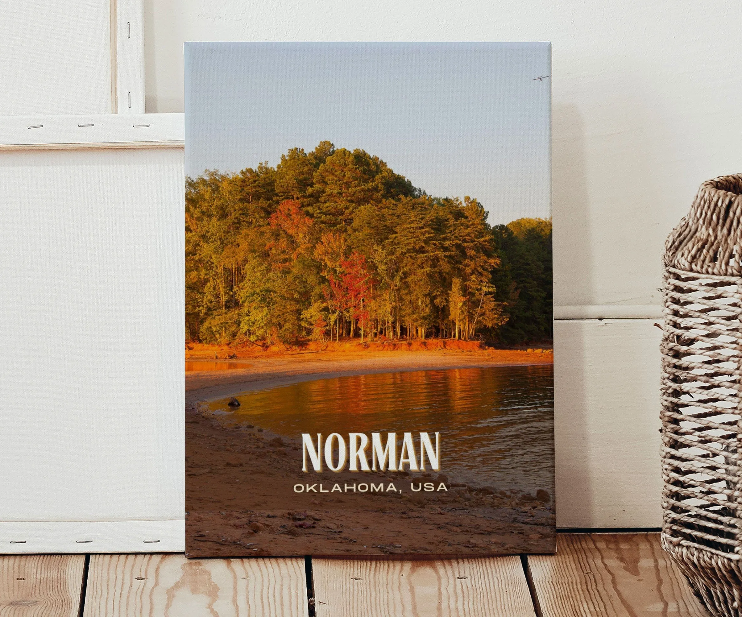 Norman Retro Wall Art, Oklahoma, USA