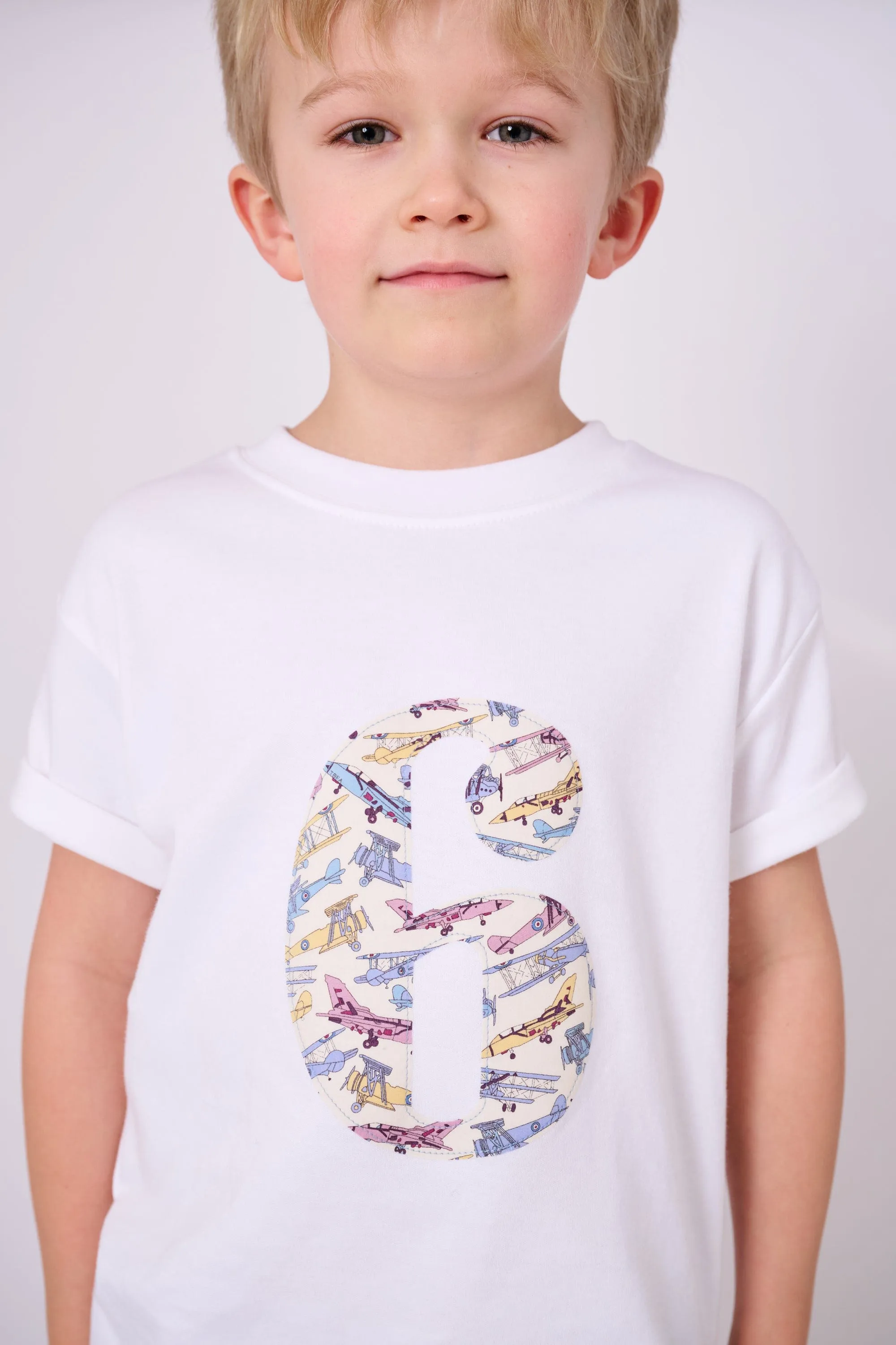 Number White T-Shirt in Tom's Jet Liberty Print