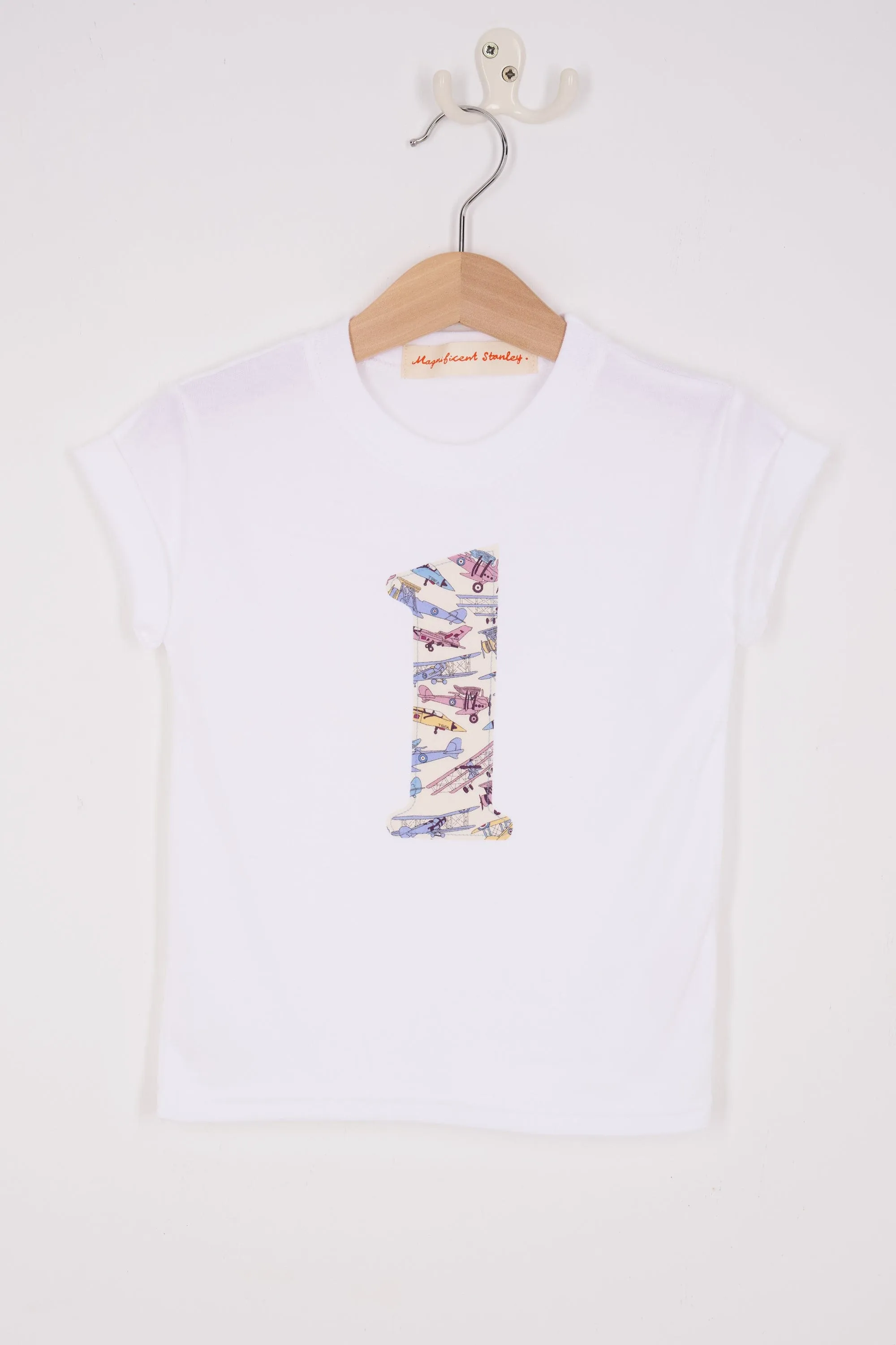 Number White T-Shirt in Tom's Jet Liberty Print