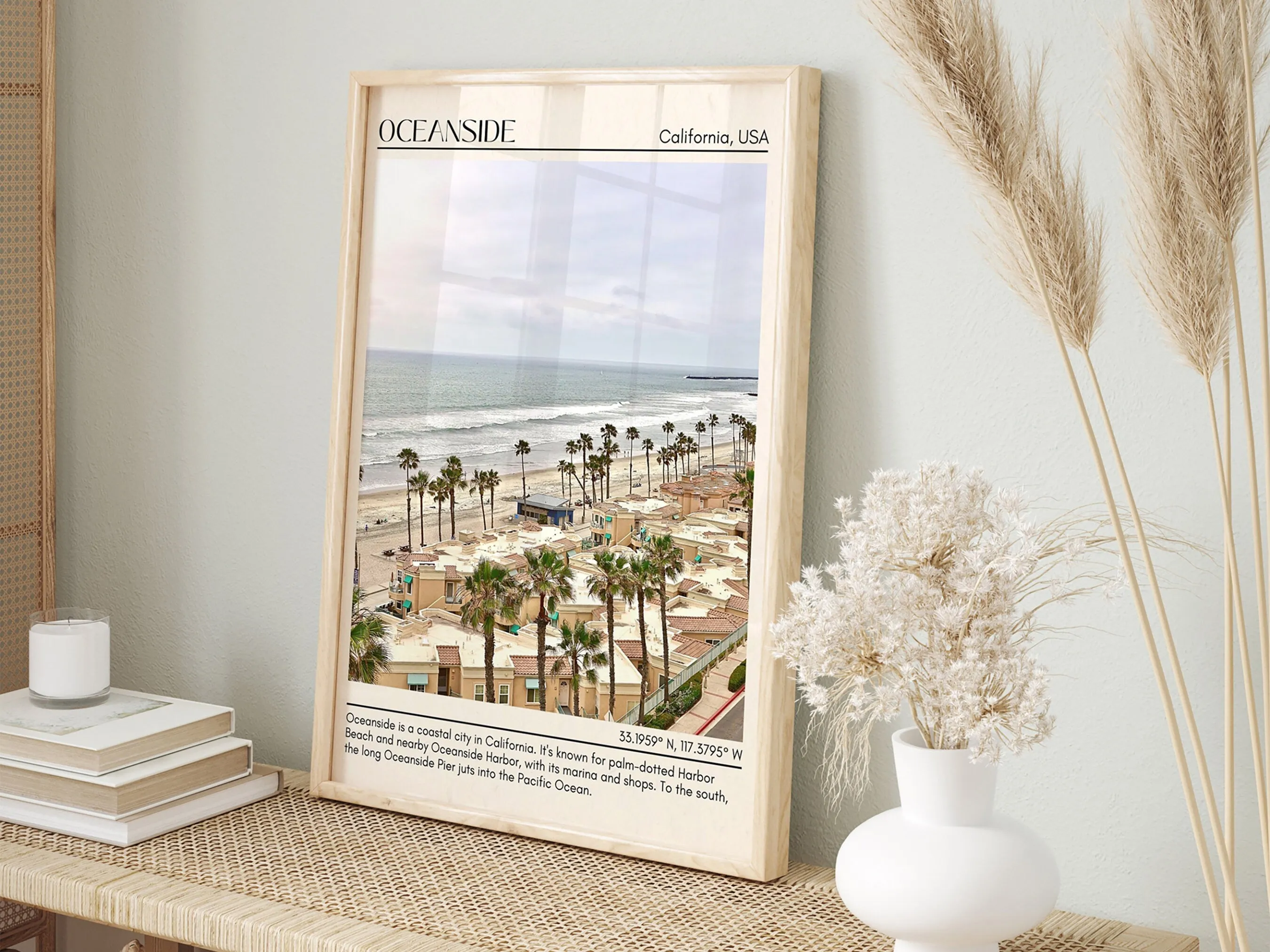 Oceanside Minimal Wall Art, California, USA