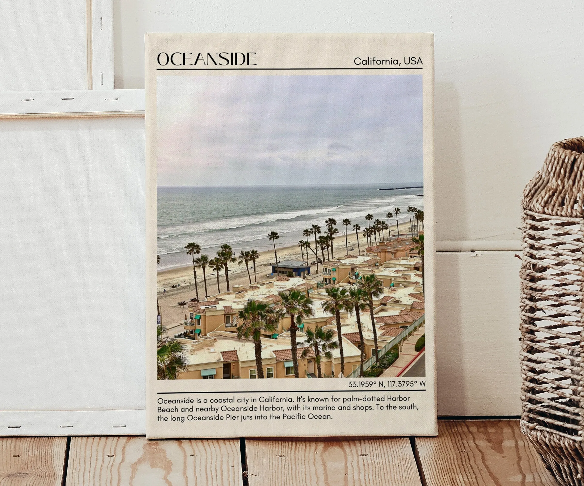 Oceanside Minimal Wall Art, California, USA