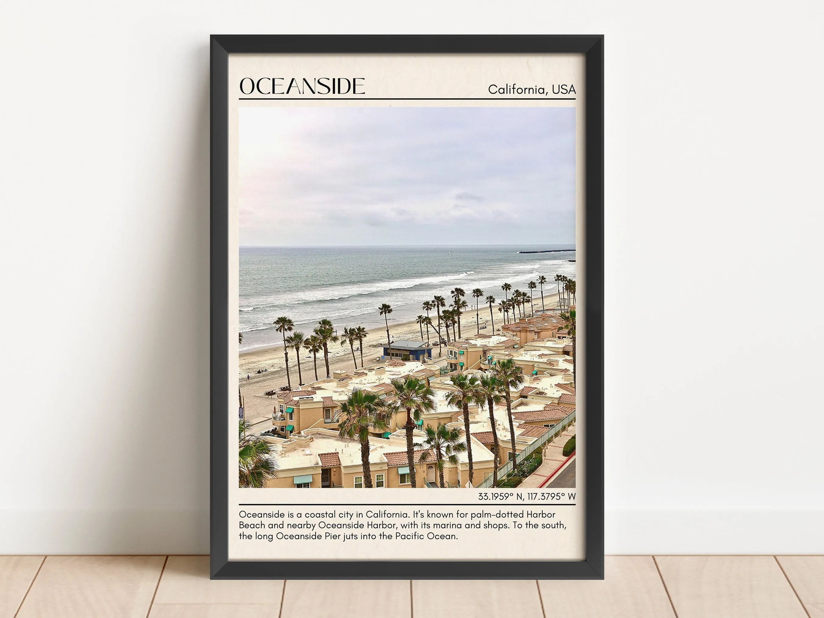 Oceanside Minimal Wall Art, California, USA