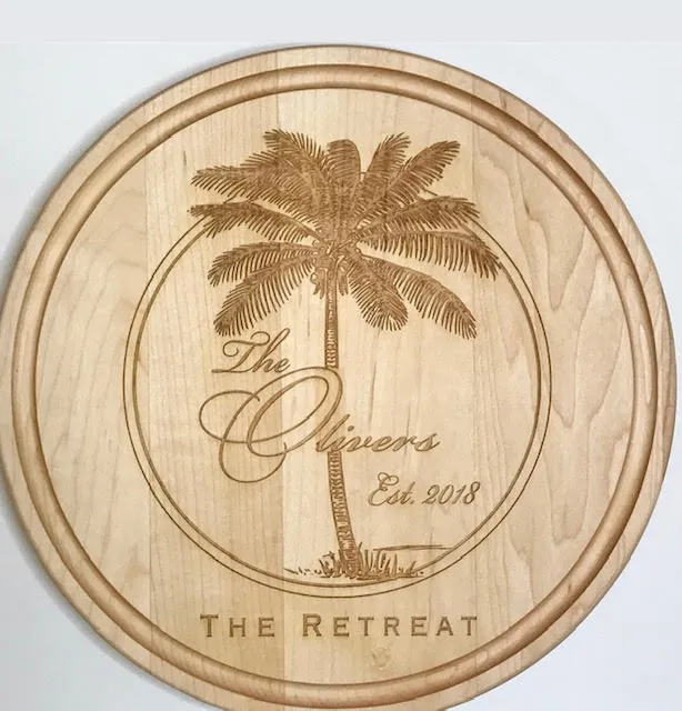 Oliver Beach Palm Entertaining Set - Cups, Napkins, Stir Sticks, Koozies & Cutting Board