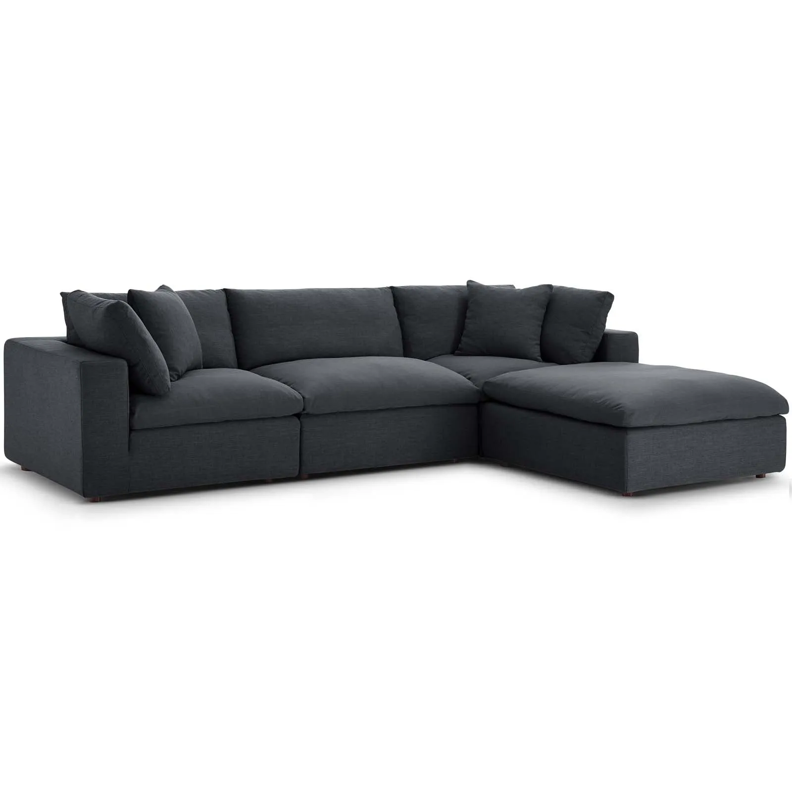 On A Cloud Sectional - Dark Grey Linen