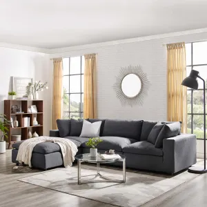 On A Cloud Sectional - Dark Grey Linen