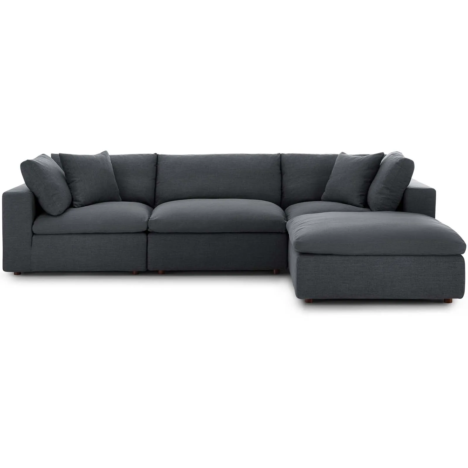 On A Cloud Sectional - Dark Grey Linen